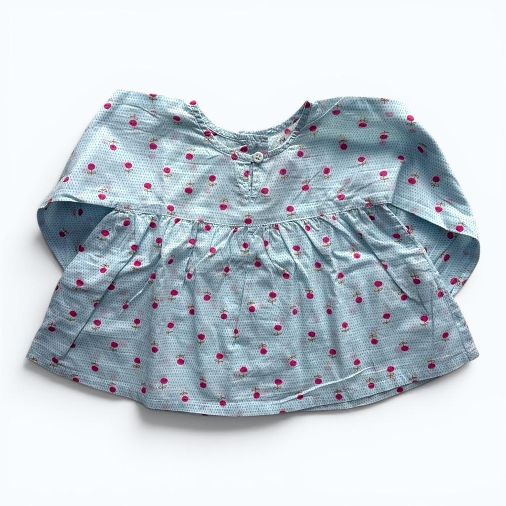 Blouse Petit Bateau - 6 mois - Bleu - État : Excellent