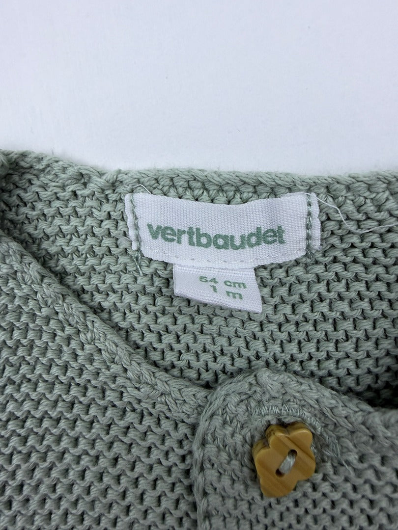 Gilet Vertbaudet - 1 Mois - Vert - État : Excellent