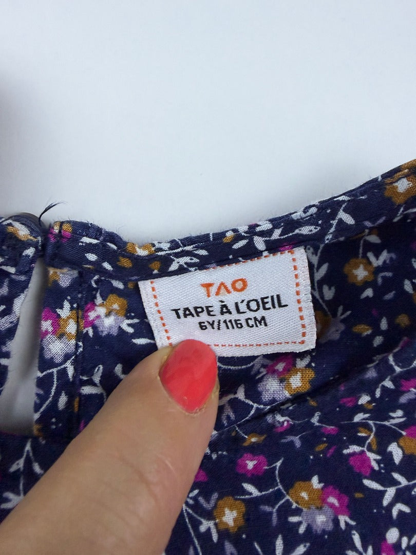 Blouse Manche Longue Tape À L'œil - 6 Ans / 116 Cm - Marine - État : Excellent