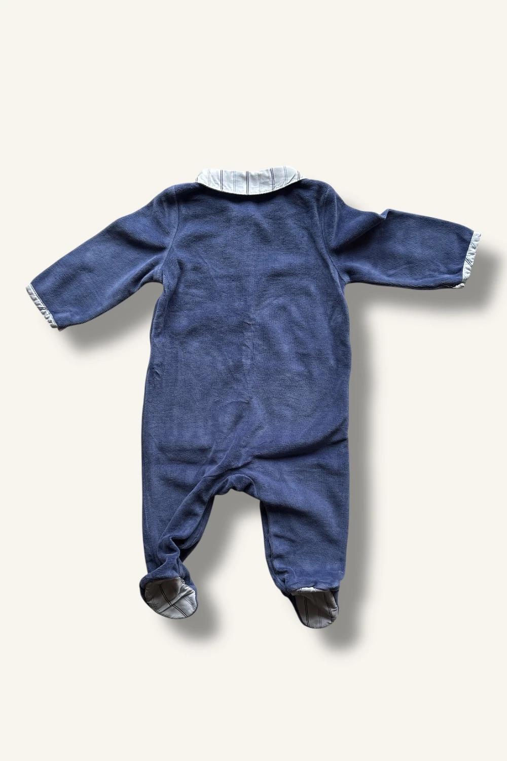 Pyjama velours Okaïdi bleu marine 6 mois