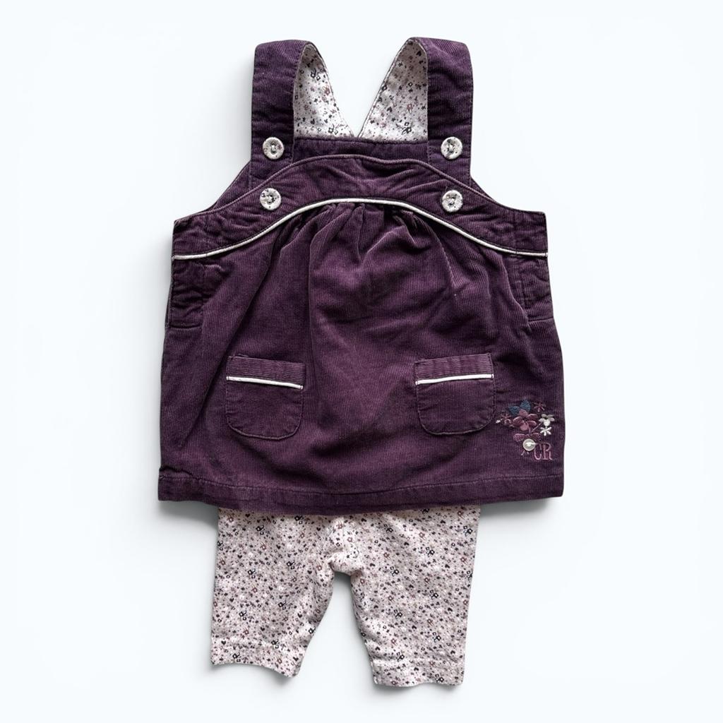 Ensemble robe en velours et legging - 1 mois