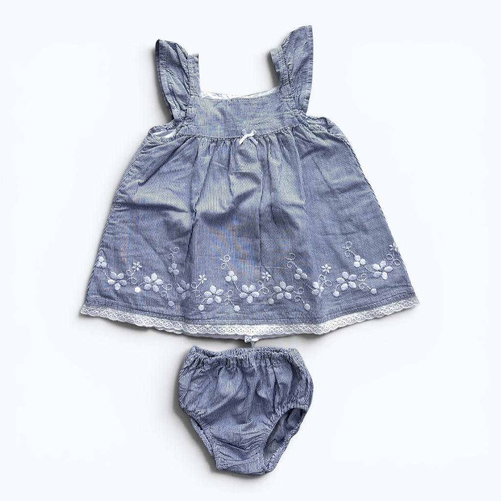 Robe Courte Losan - 3-6m - Bleu - État : Excellent