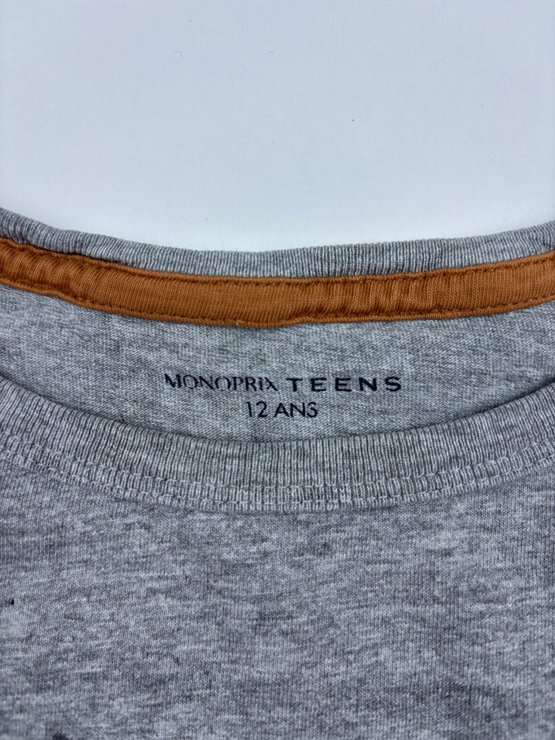 T-shirt Monoprix - 12 Ans - Gris - État : Excellent