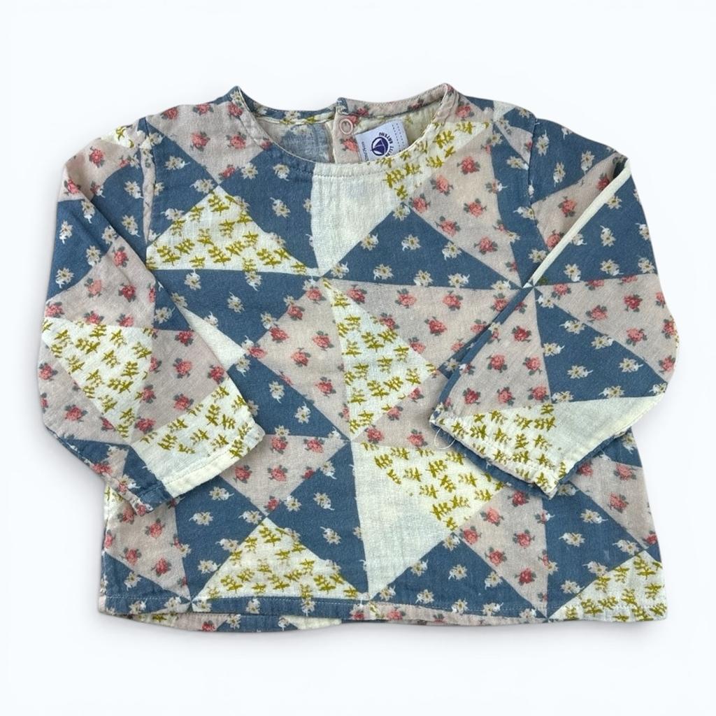 Blouse Petit Bateau - 12 Mois - Bleu/blanc - État : Excellent