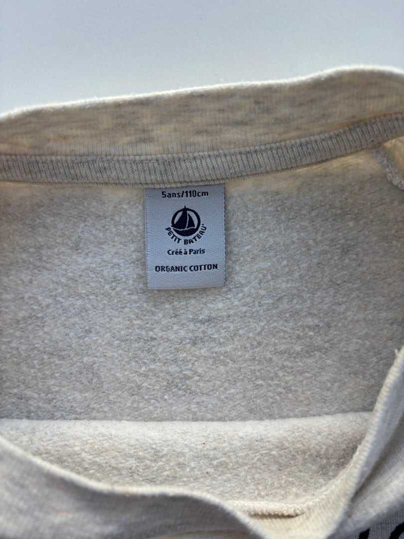 Sweat Petit Bateau - 5 ans - Gris - État : Excellent