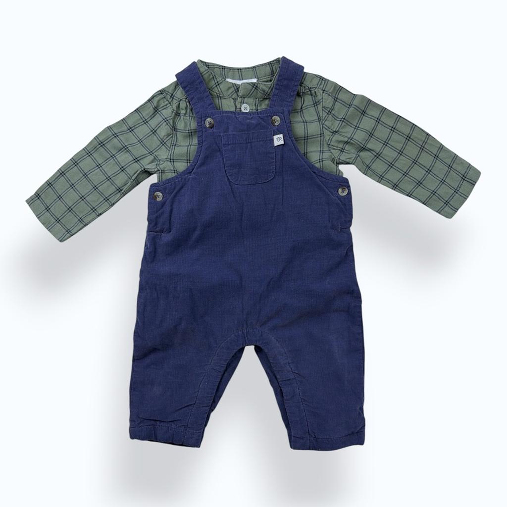 Ensemble Cadet Rousselle - 3 Mois / 56 Cm - Vert Et Marine - État : Excellent