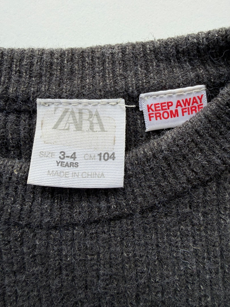 Pull Zara - 4 Ans / 104 Cm - Gris - État : Excellent