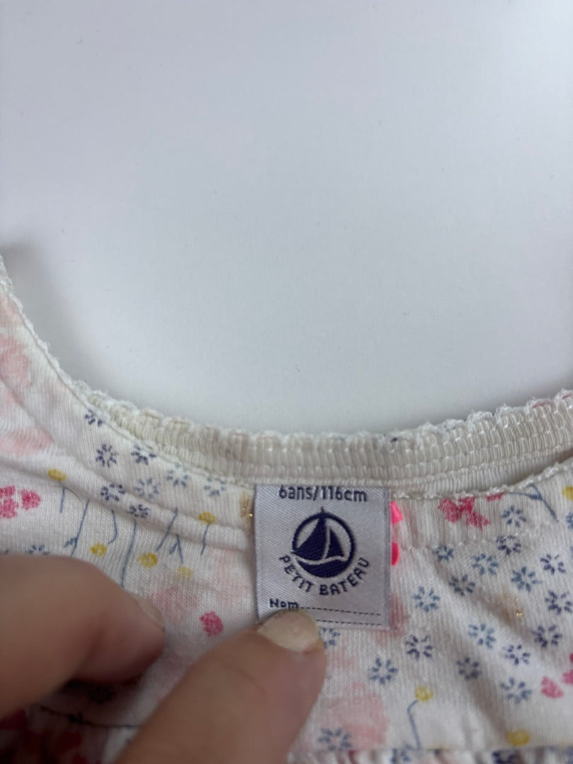 Pyjama Petit Bateau - 6 Ans - Rose/blanc - État : Excellent