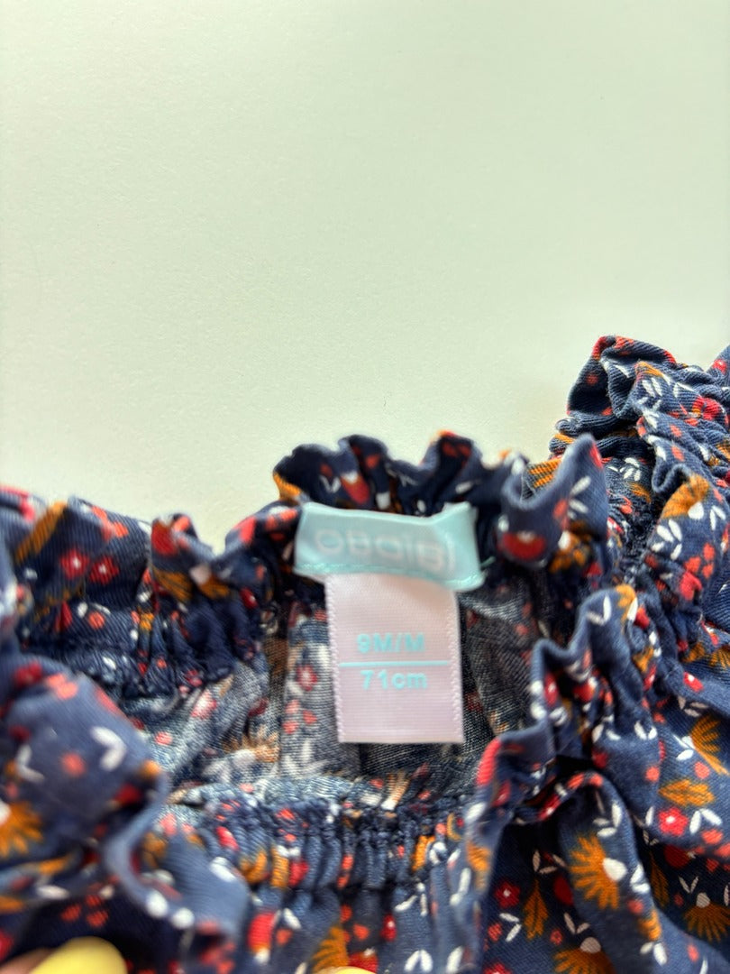 Blouse bébé Obaïbi - 9 mois - Marine - État : Excellent