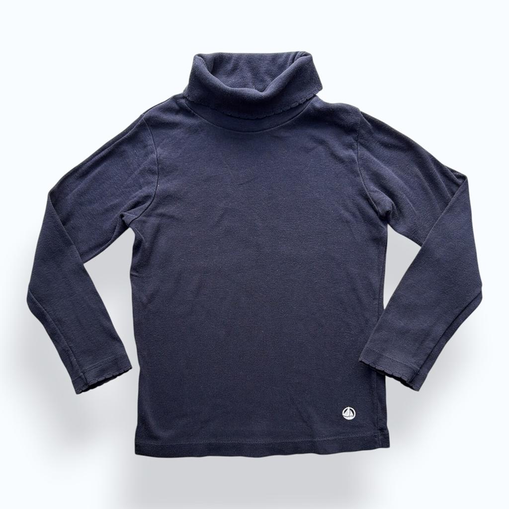 T-shirt col roulé Petit Bateau - 4 ans / 104 cm - marine - État : Très bon