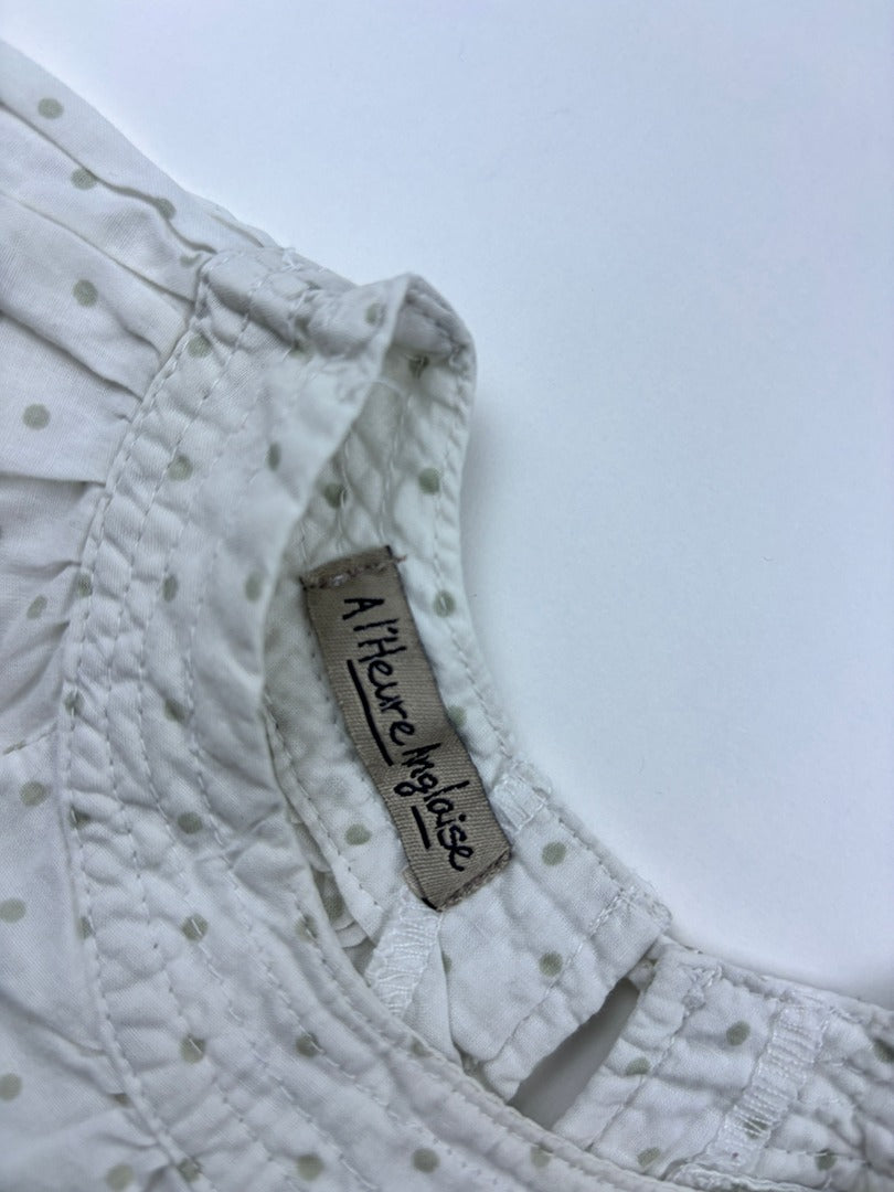 Haut A l'heure Anglaise - 18-24m - Blanc/gris - Très Bon État : Très bon