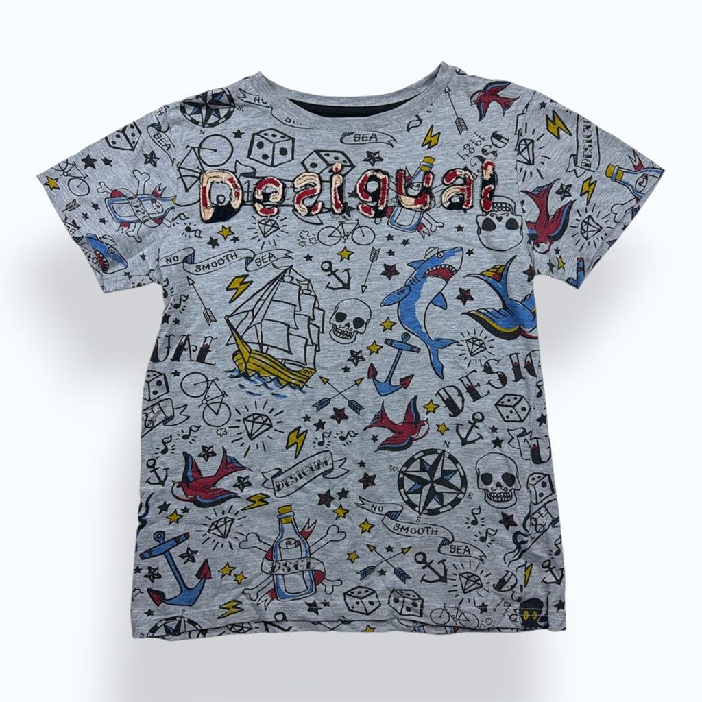 T-shirt Desigual - 8 Ans / 128 Cm - Gris - État : Excellent