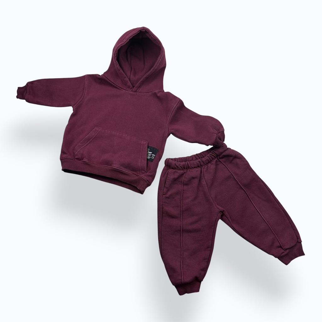 Ensemble Zara - 18-24 Mois / 86 Cm - Bordeaux - État : Excellent
