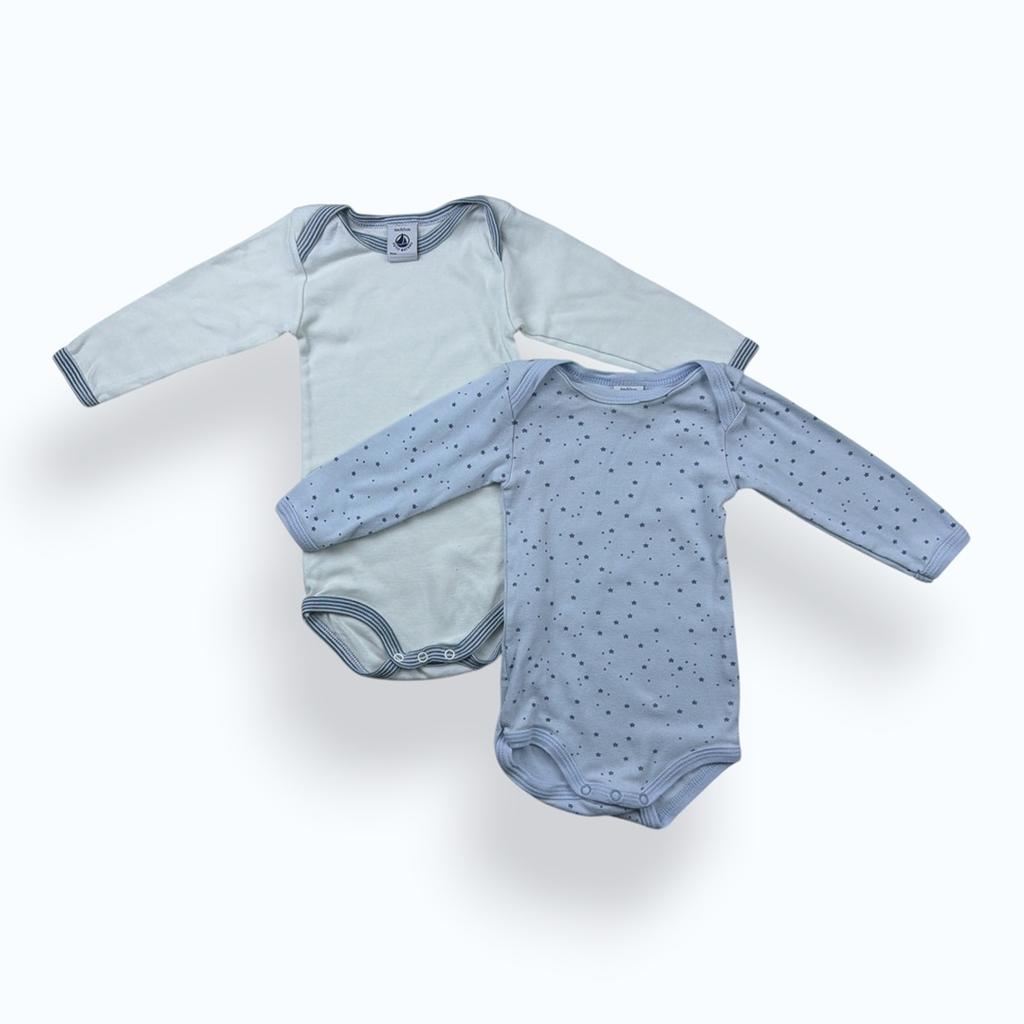Body Petit Bateau - 6 Mois - Blanc et bleu - État : Excellent