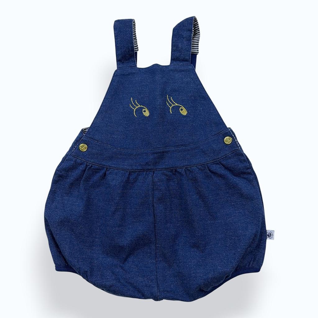 Salopette courte Petit Bateau - 6 mois / 67 cm - Bleu - État : Excellent