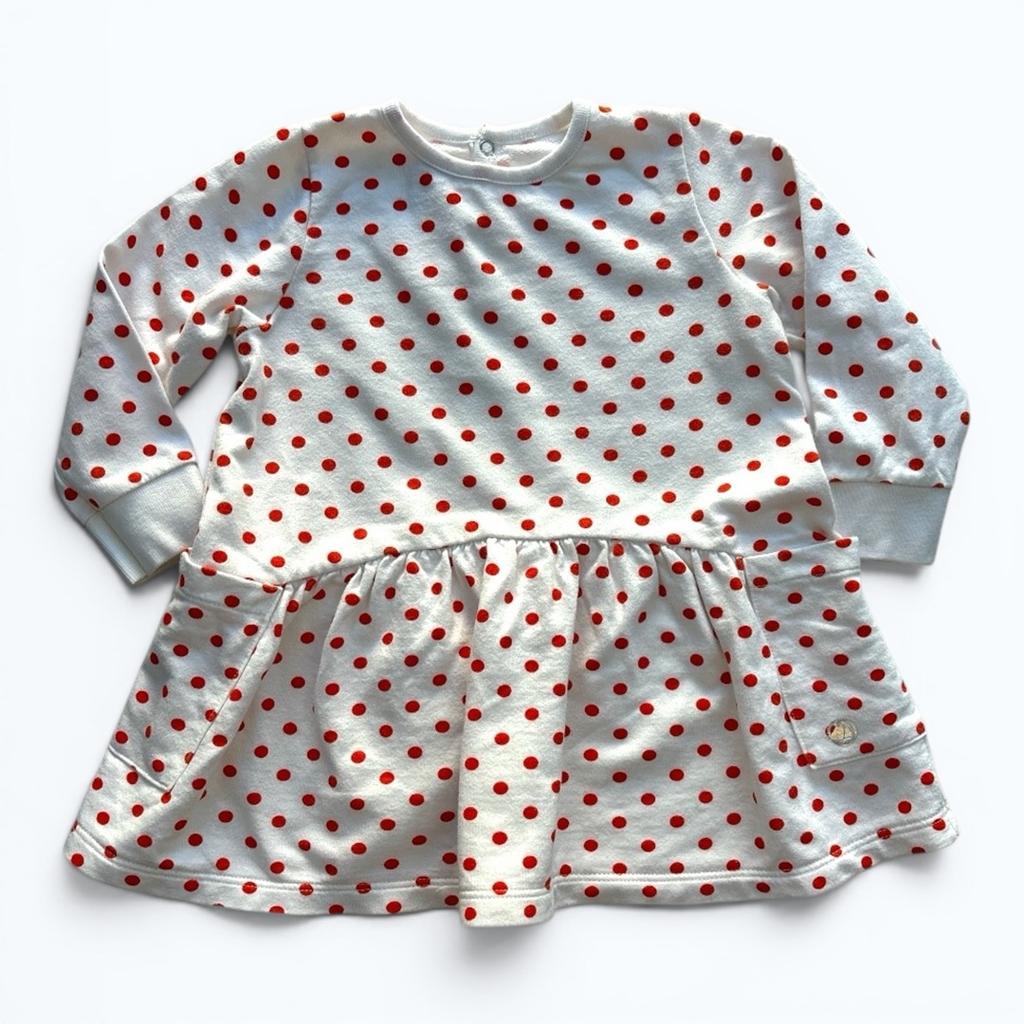 Robe Petit Bateau -12 mois / 74cm - Blanc - État : Excellent