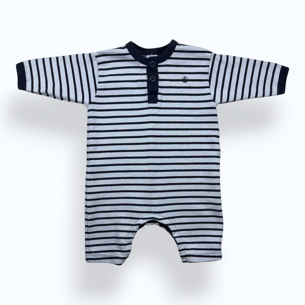 Combinaison Petit Bateau - 3 Mois - Blanc Marine - État : Excellent