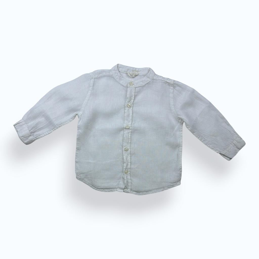 Chemise en lin Bout'chou - 12 Mois - Blanc - État : Excellent