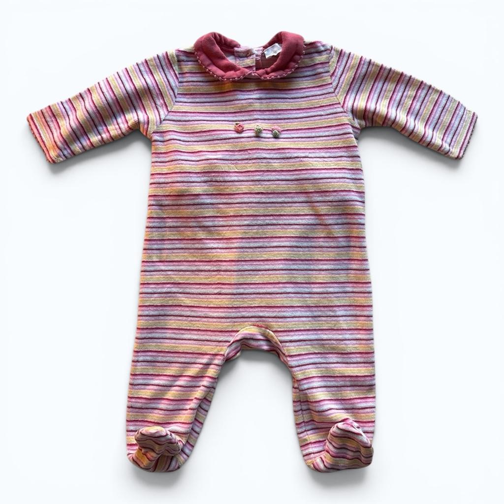 Pyjama Rose bleu jaune Jacadi 6 mois