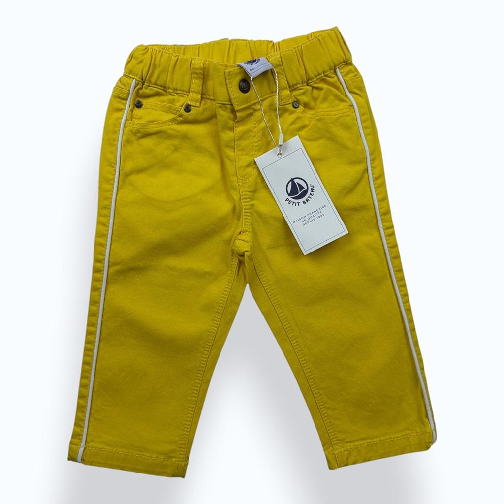 Pantalon garçon Petit Bateau 6m 67cm jaune - État : Neuf avec étiquette