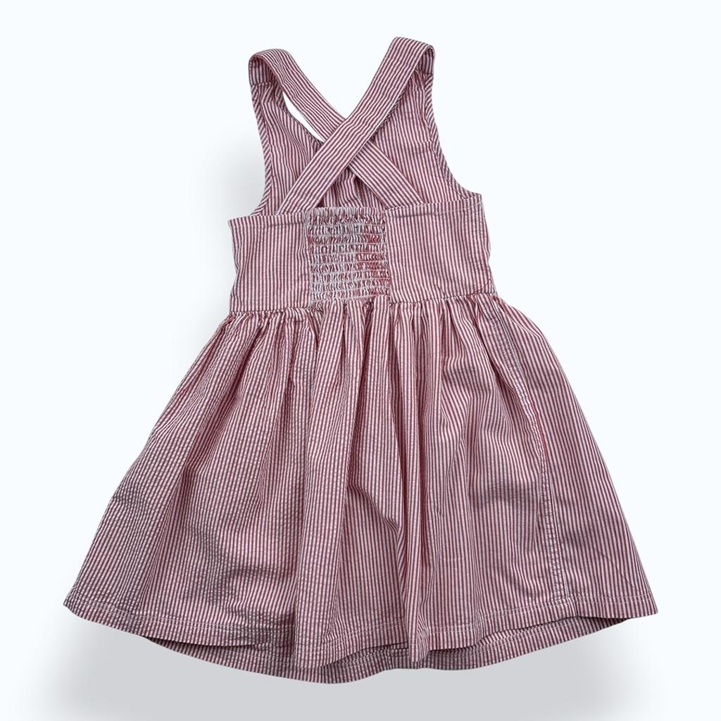 Robe Courte Okaïdi - 6 Ans - Rouge / Blanc - État : Très Bon