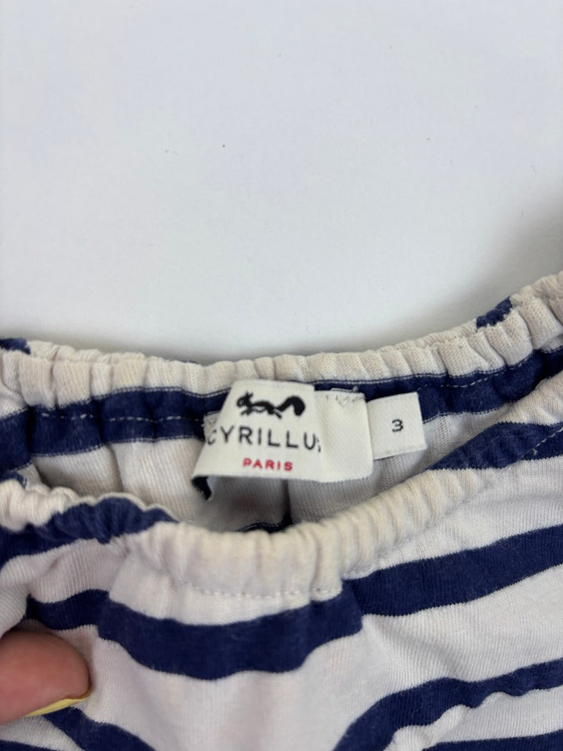 Robe courte Cyrillus - 3 ans - Bleu marine - État : Excellent