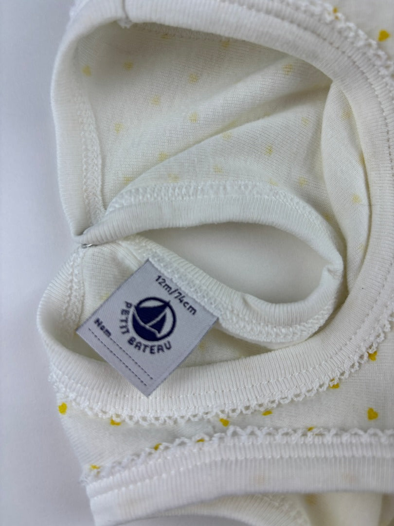 Barboteuse Petit Bateau - 12 mois - Blanc - État : Excellent