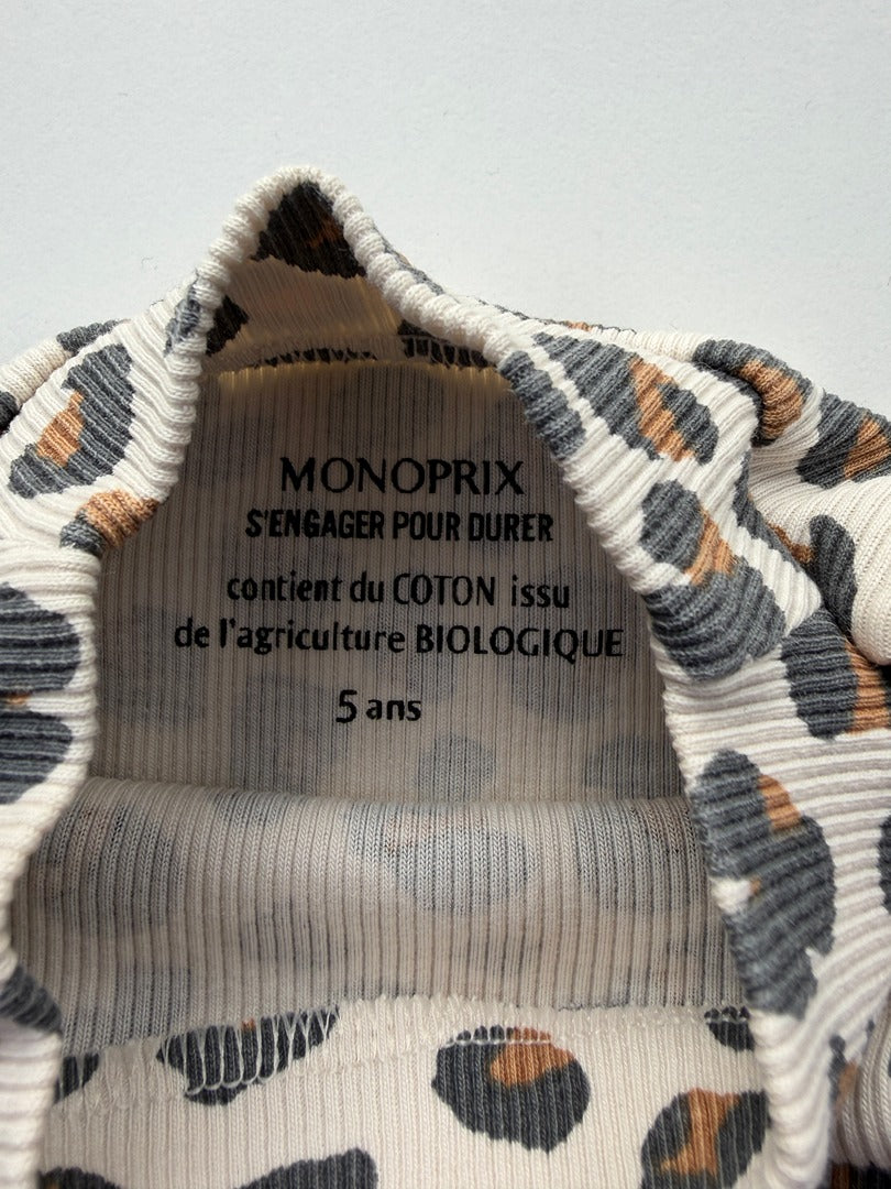 T-shirt manches longues Monoprix - 5 Ans - léopard - État : Excellent