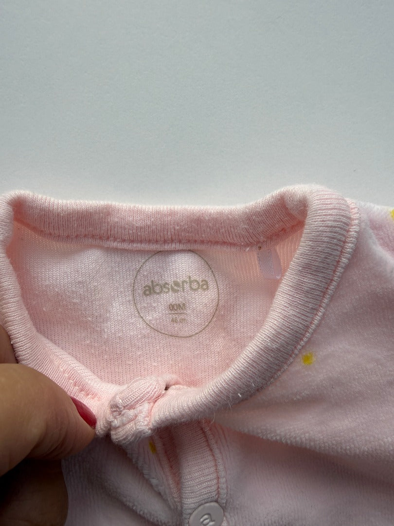 Grenouillère Absorba - Naissance - Rose - État : Excellent