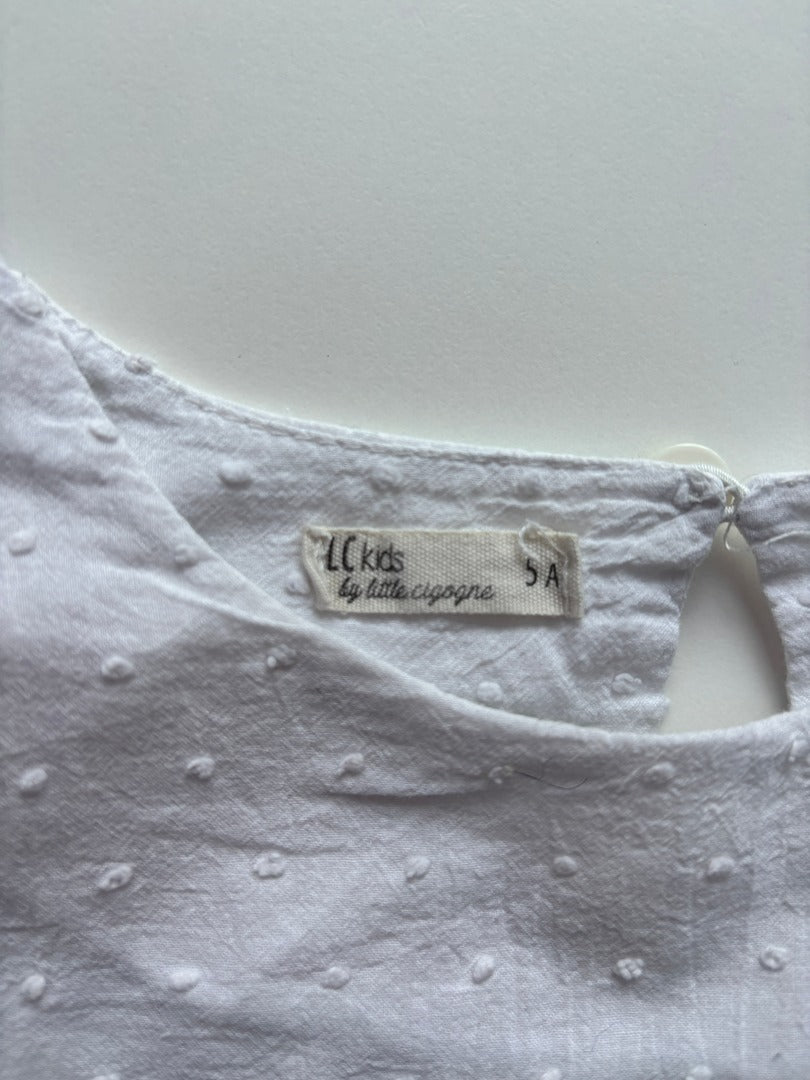 Blouse Little Cigogne - 5 Ans - Blanc - État : Excellent