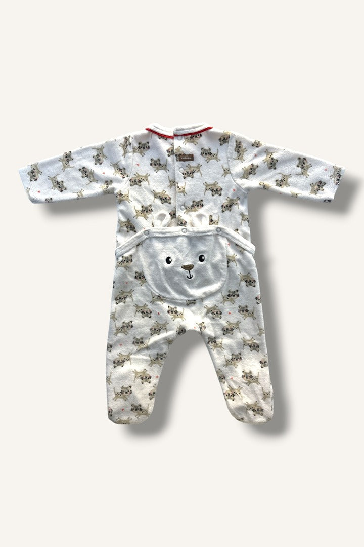 Pyjama velours Catimini - 3 mois - Blanc - État : Excellent