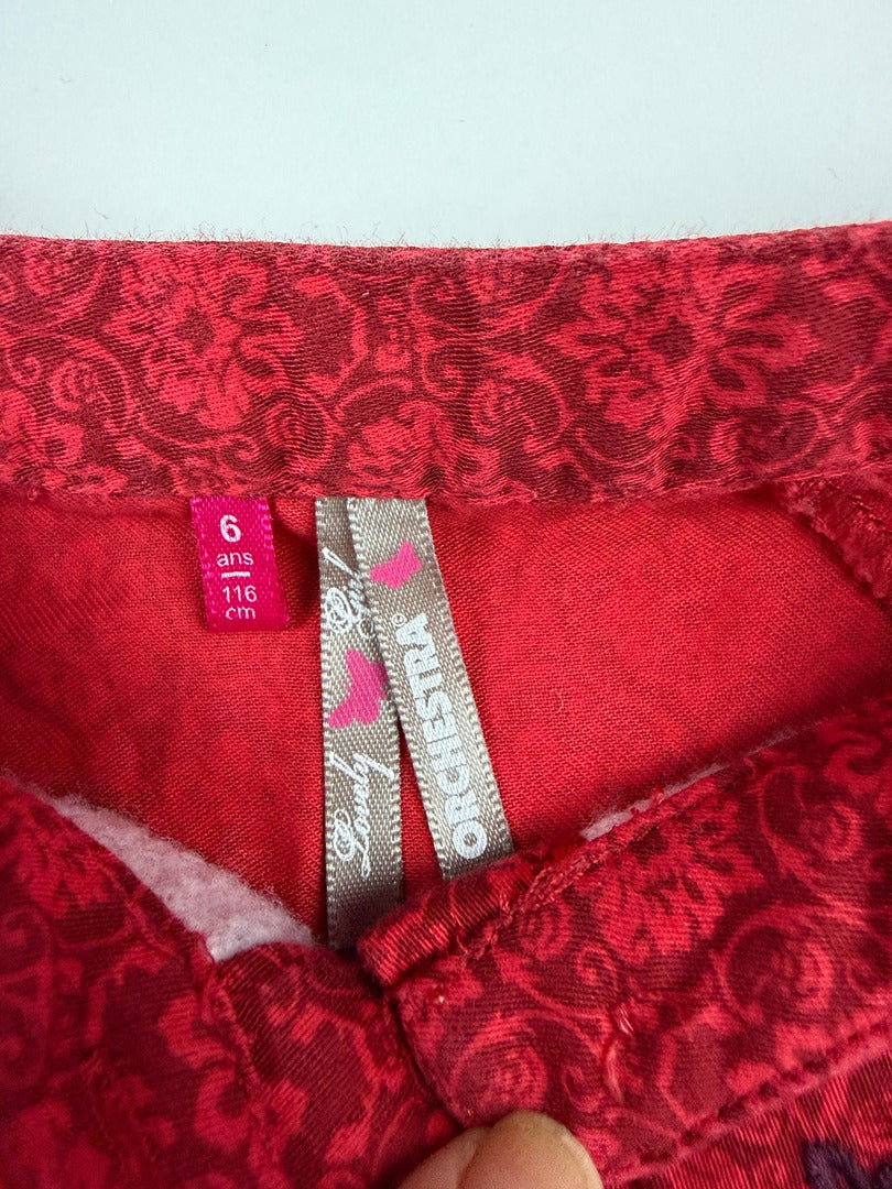 Robe courte Orchestra - 6 ans / 116 cm - Rouge - État : Excellent