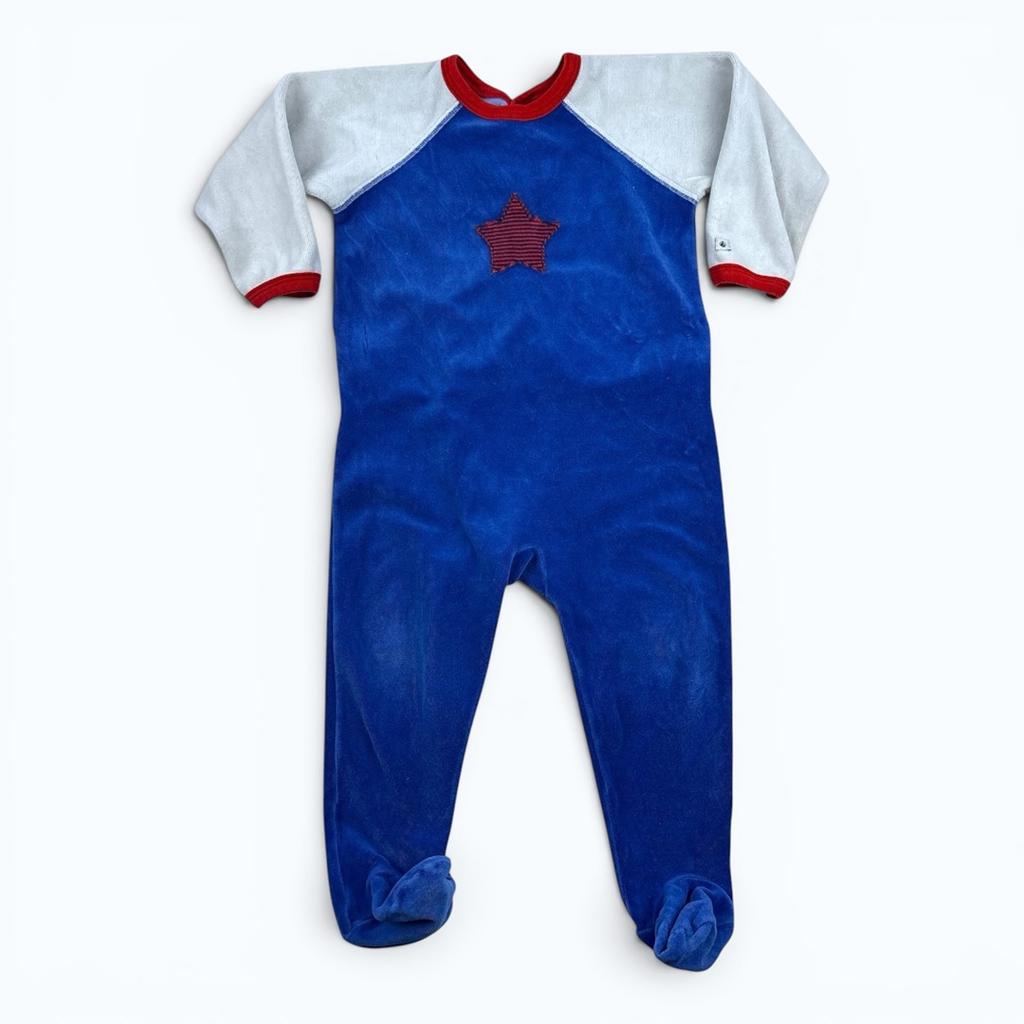 Pyjama grenouillère Petit Bateau - 24 mois - Bleu - État : Excellent