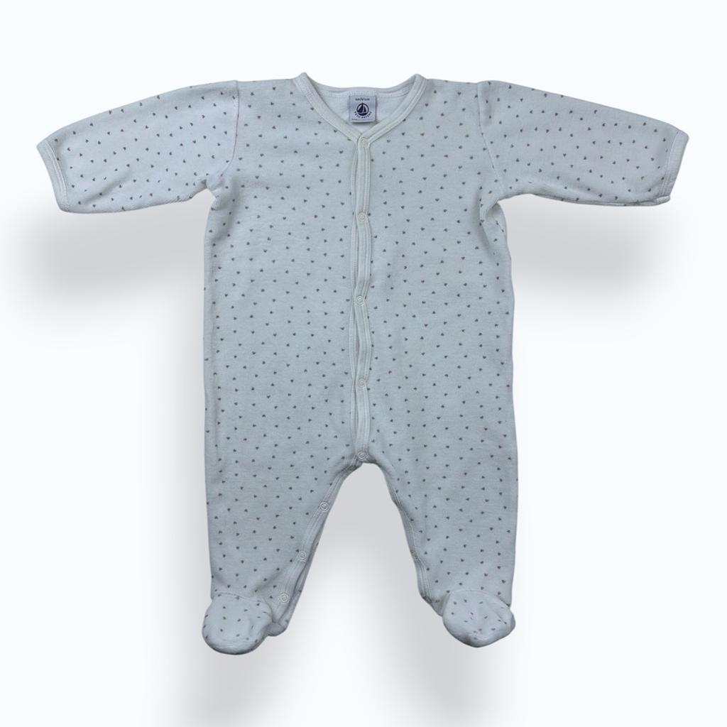 Grenouillère Petit Bateau - 6 Mois - Blanc - État : Excellent