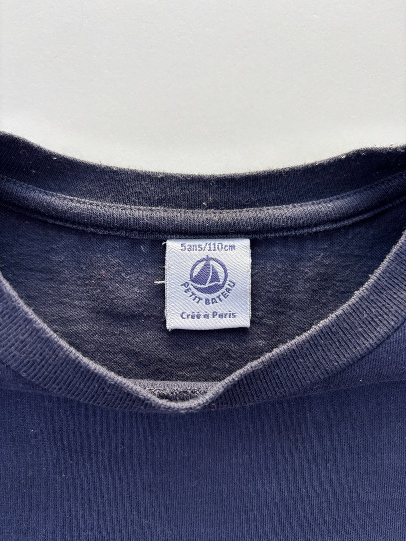 T-shirt manches longues Petit Bateau - 5 ans - Marine - État : Excellent