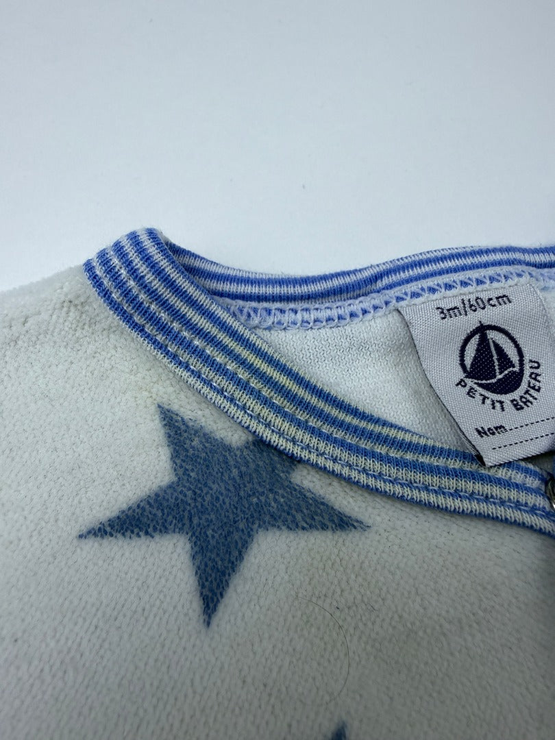 Grenouillère Petit Bateau - 3 Mois / 56 Cm - Blanc