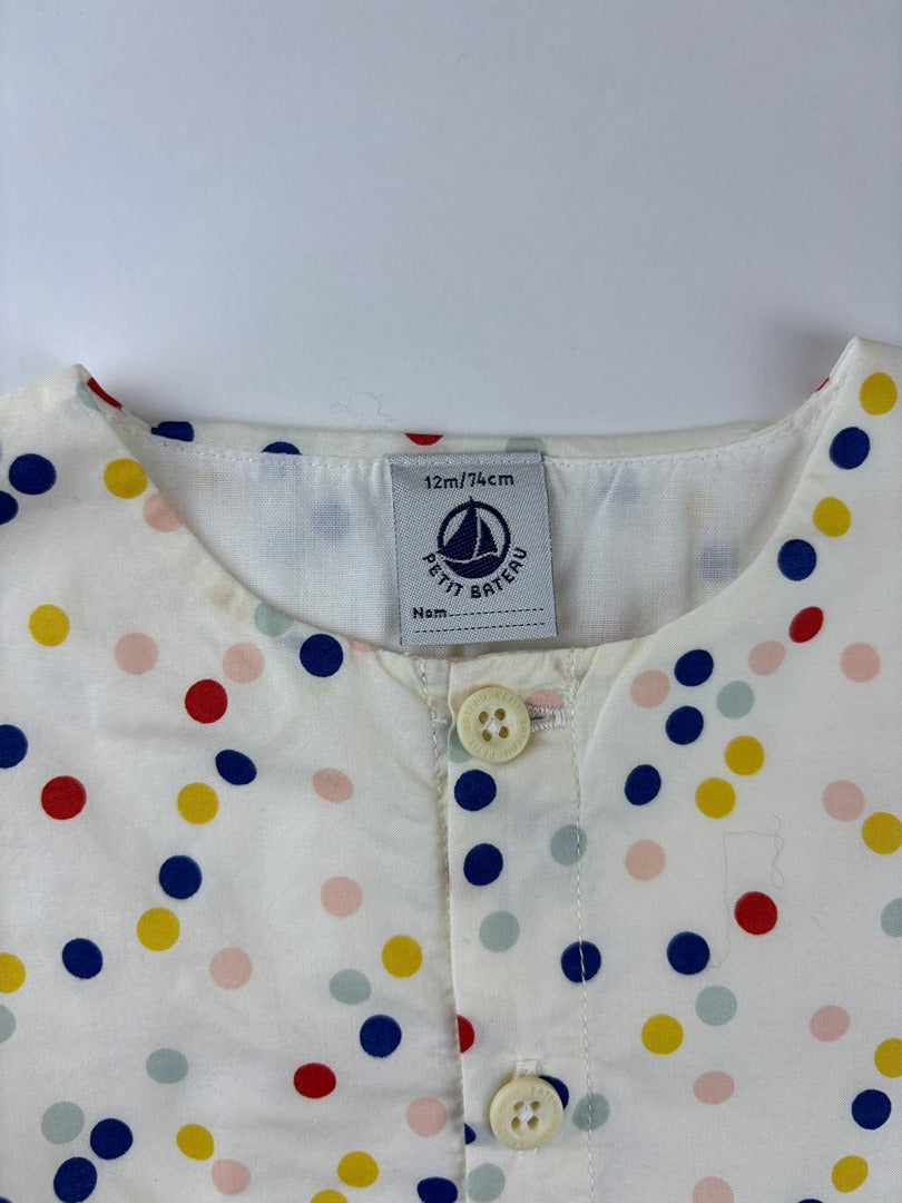 Robe Petit Bateau - 12 mois - Blanc - État : Excellent