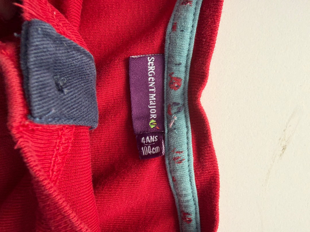 T-shirt Sergent Major - 4 Ans - Rouge - État : Excellent