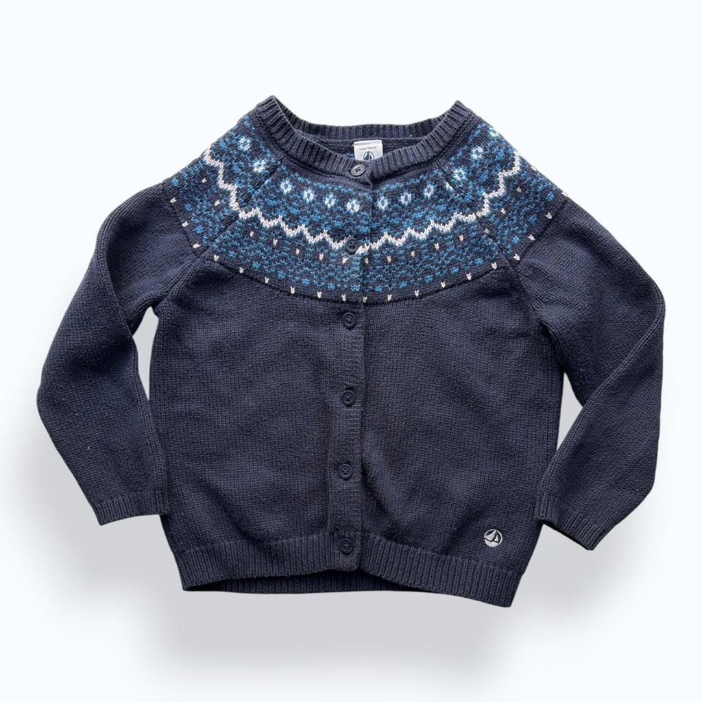 gilet Petit Bateau - 4 ans / 104 cm - bleu marine - État : Très bon état