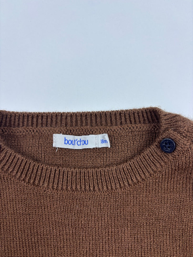 Pull Bout'chou - 18 mois - Marron - État : Excellent