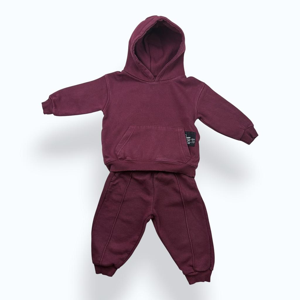Ensemble Zara - 18-24 Mois / 86 Cm - Bordeaux - État : Excellent