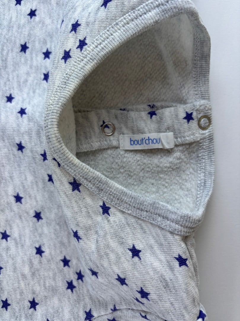 Pyjama Une Pièce Bout'chou - 3-6 Mois - Gris/bleu - État : Excellent