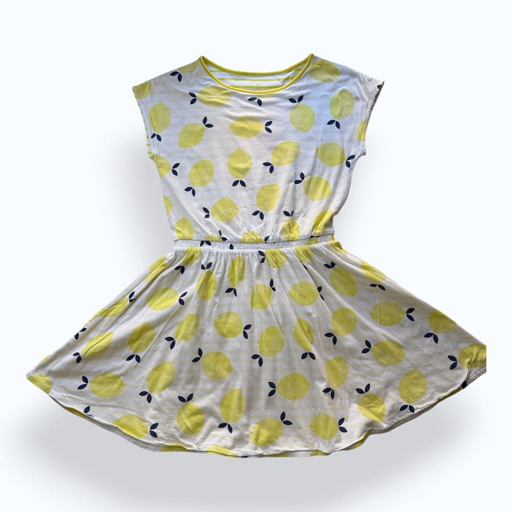 Robe Courte Okaïdi - 10 Ans - Jaune Et Blanc - État : Excellent