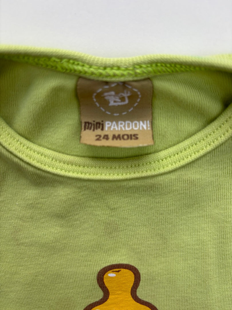 T-shirt mini Pardon! - 24 mois - Vert - État : Excellent