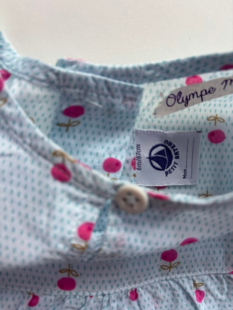 Blouse Petit Bateau - 6 mois - Bleu - État : Excellent