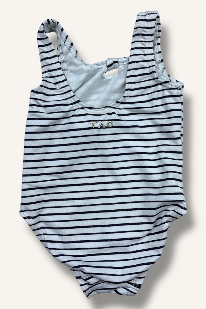 Maillot De Bain 1 Pièce Tape À L'œil - 18 Mois - Blanc/marine - État : Excellent