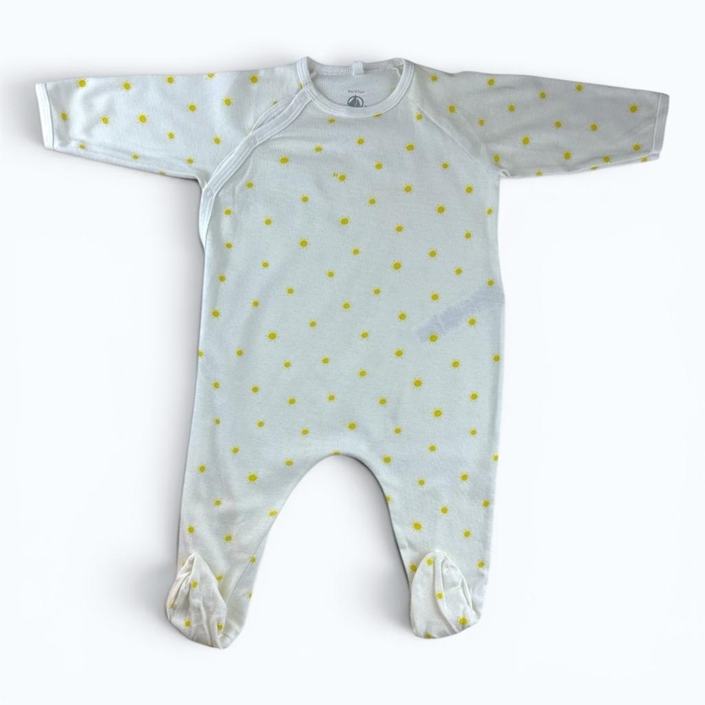 Pyjama Petit Bateau - 6 Mois - Blanc Et Jaune - État : Excellent