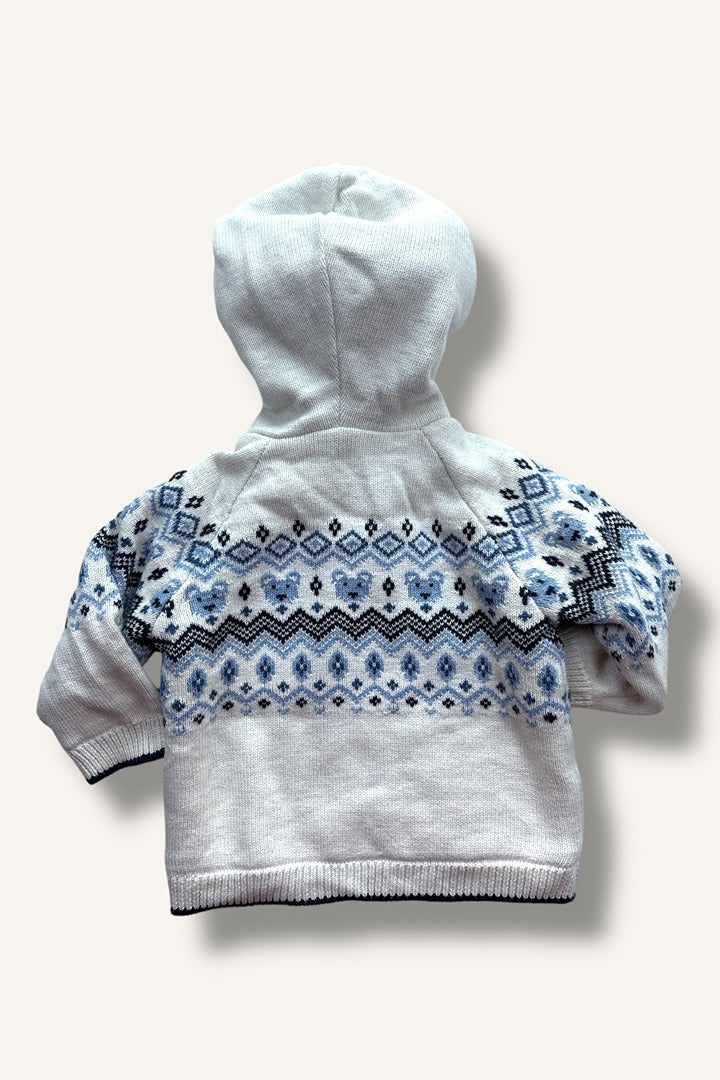Gilet zippé Obaïbi - 12 mois - Écru - État : Excellent