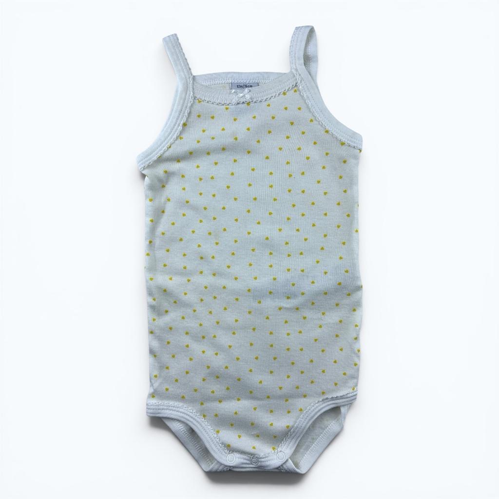 Body Petit Bateau - 12 mois - Blanc et jaune - État : Excellent