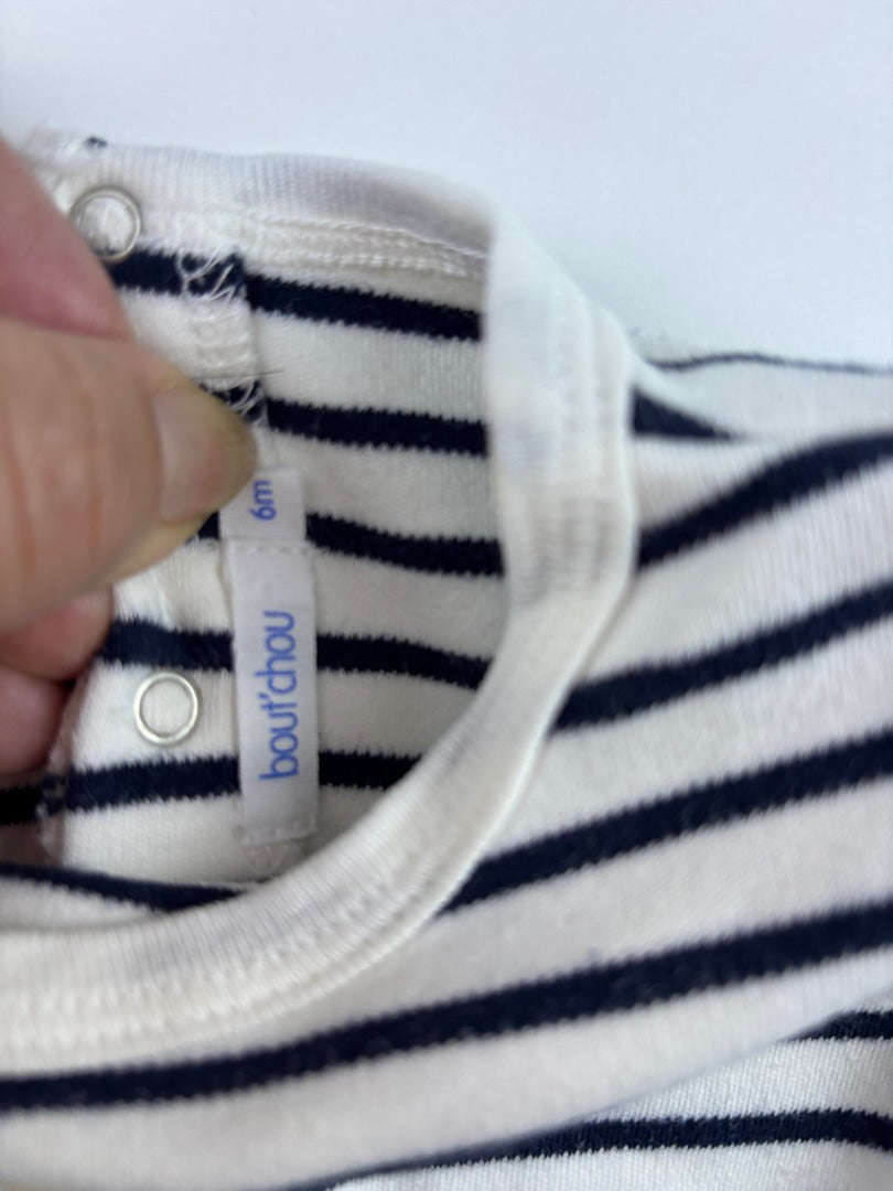 Pyjama Bout'chou - 6 Mois - Marine Et Blanc - État : Excellent